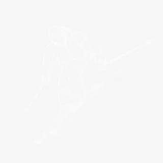 滑雪白色线条人物免抠