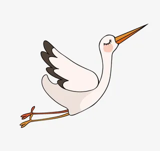 翱翔的白鹤矢量素材免抠