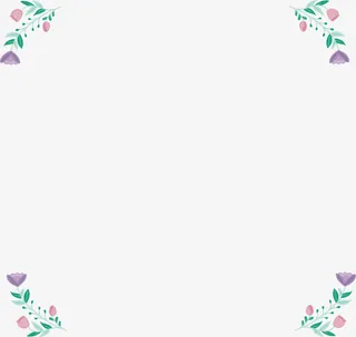 浪漫手绘花朵边框免抠