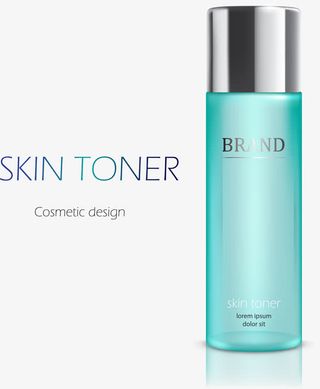 矢量手绘蓝色化妆水免抠