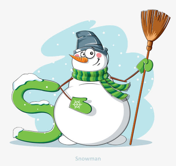 戴手套的雪人免抠