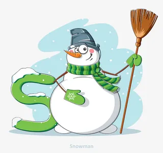 戴手套的雪人免抠