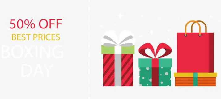 彩色购物袋促销横幅免抠