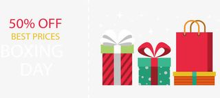 彩色购物袋促销横幅免抠