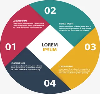 彩色圆形拼接图表免抠