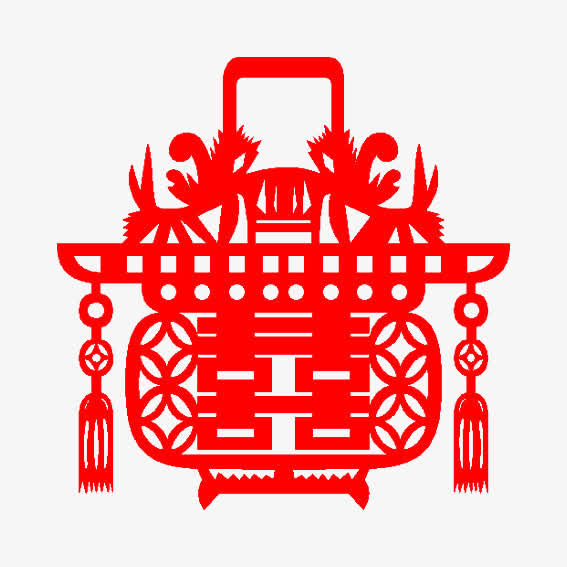 结婚剪纸免抠