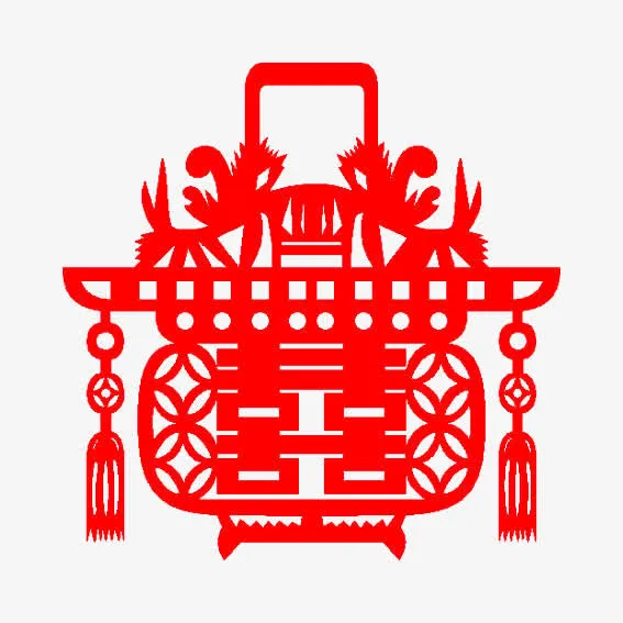 结婚剪纸免抠