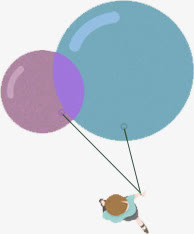 彩色春天手绘气球免抠