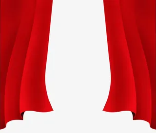 舞台幕布 窗帘 红色png免抠