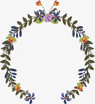 水彩手绘树叶装饰框免抠