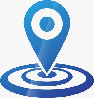 蓝色奖杯定位标签免抠