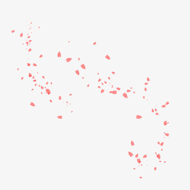 粉色漂浮樱花花瓣免抠