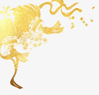 春节金色手绘灯笼png免抠图免抠手绘/卡通卡通元素