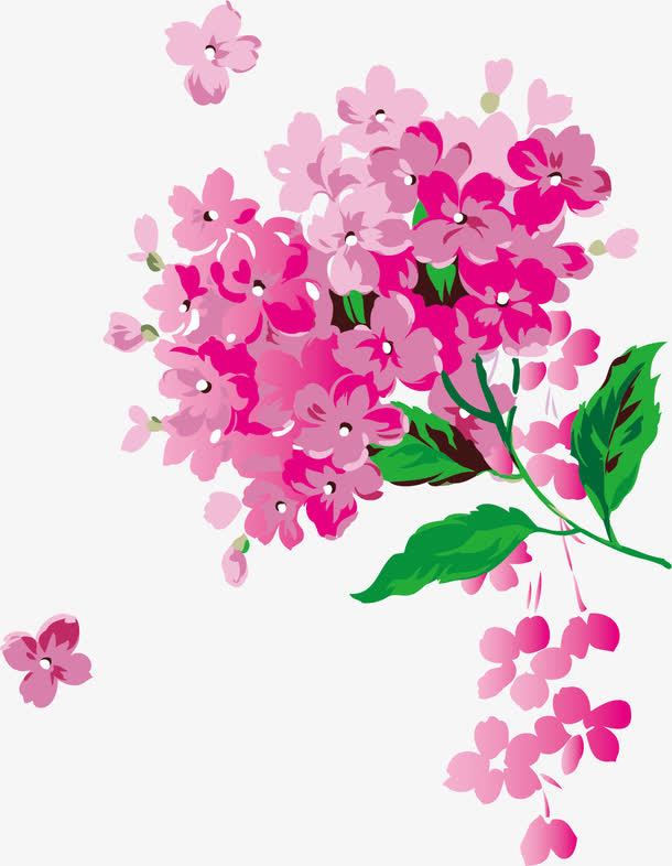 手绘樱花花纹免抠