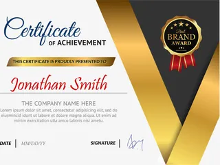 金色灰色资格证模板免抠