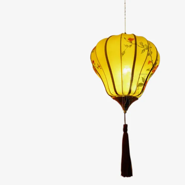 黄色古典艺术灯笼免抠