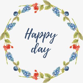 卡通手绘水彩五彩的圆形水果边框免抠