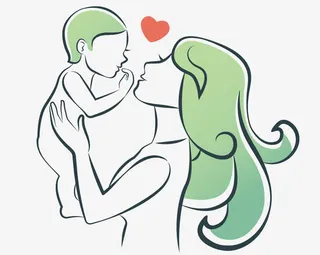 矢量母爱插画免抠