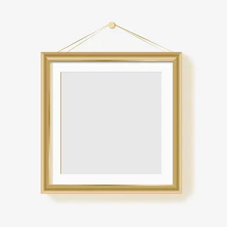 金色质感艺术画框相框免抠