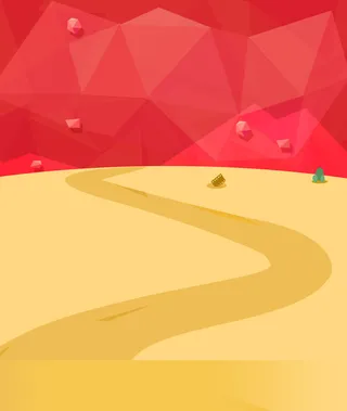 卡通沙漠道路背景高清