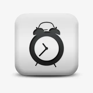 不光滑的白色的广场图标业务时钟免抠