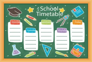 黑板上的课程表免抠