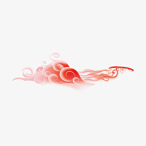 红色创意中国风祥云免抠