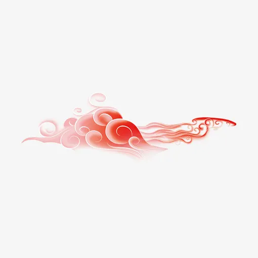 红色创意中国风祥云免抠