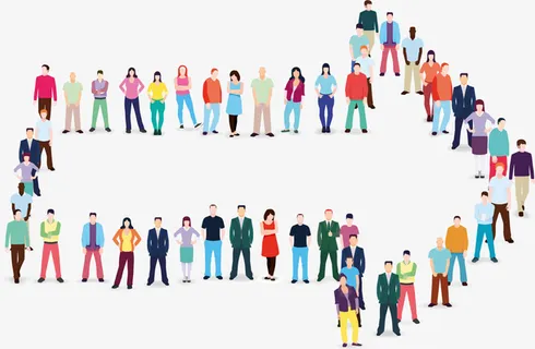 中国人口日人群箭头免抠