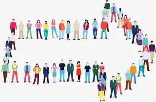 中国人口日人群箭头免抠