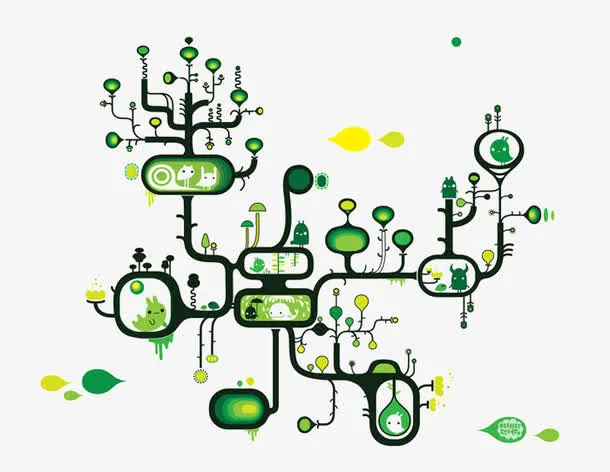 绿色图案免抠