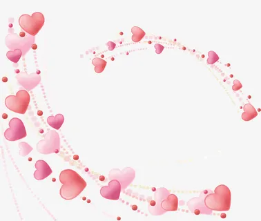 唯美精美心形边框爱心免抠