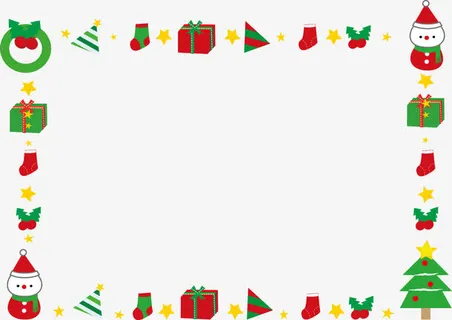 冬日圣诞节卡通创意边框免抠