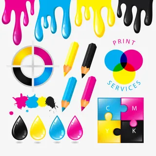 矢量彩绘染料免抠