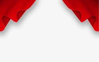 红色帘幕喜庆免抠