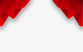 红色帘幕喜庆免抠