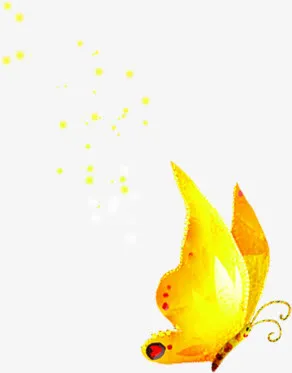 黄色卡通漂浮装饰春天免抠