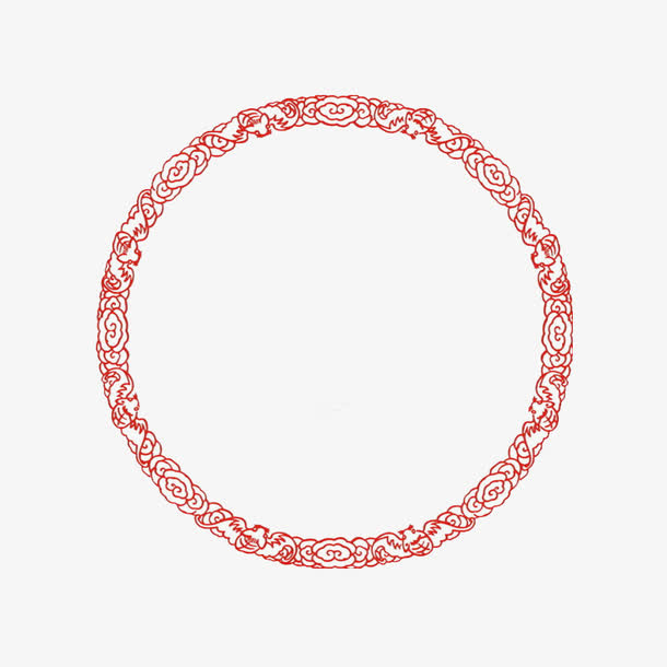 红色古风古典圆圈免抠