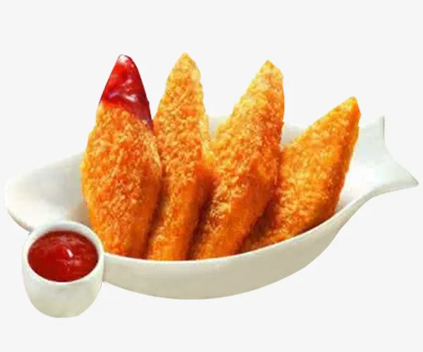 鱼型盘子里的食物鱼排免抠
