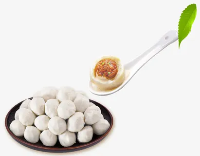 鱼丸包心鱼丸树叶免抠