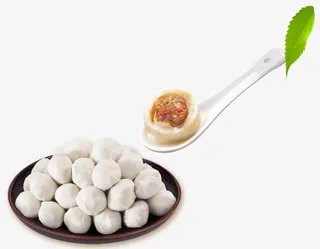 鱼丸包心鱼丸树叶免抠