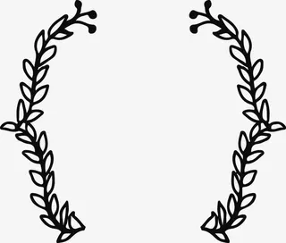 黑白树叶括号素材免抠