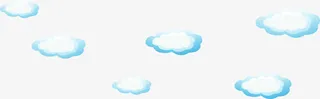 蓝色清新漂浮云朵免抠