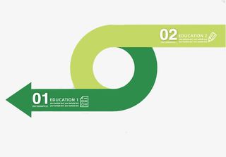 蓝色ppt圆弧箭头　免抠