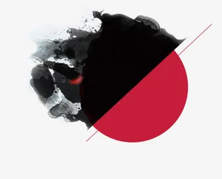 泼墨中国风标签免抠