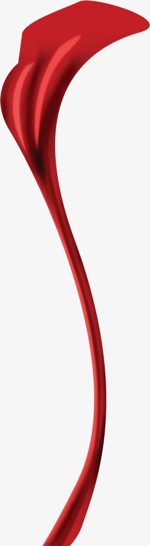 卡通红色彩带样式招聘海报免抠