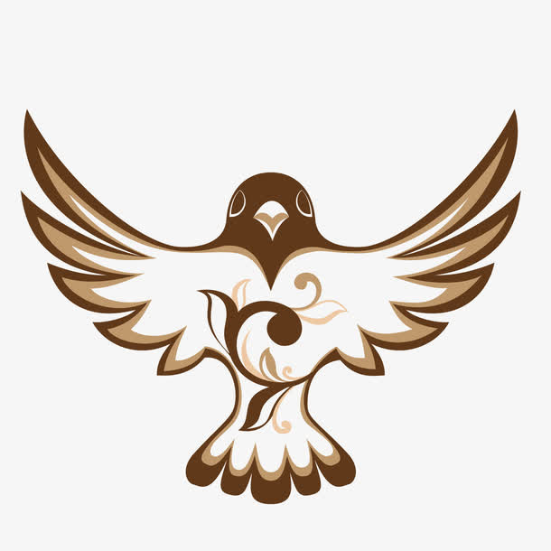 矢量棕色卡通小鸟插画免抠