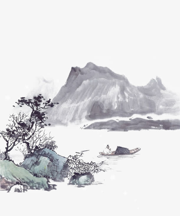山水游玩免抠