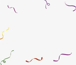 彩色节日卡通彩带免抠