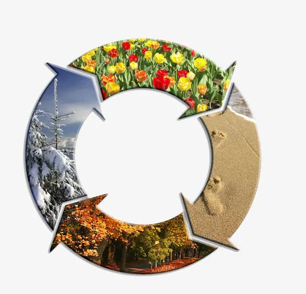 一年四季的不同景色免抠